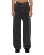 Womens Empire Jean Cinder Relaxed Straight Denim Jeans - Black