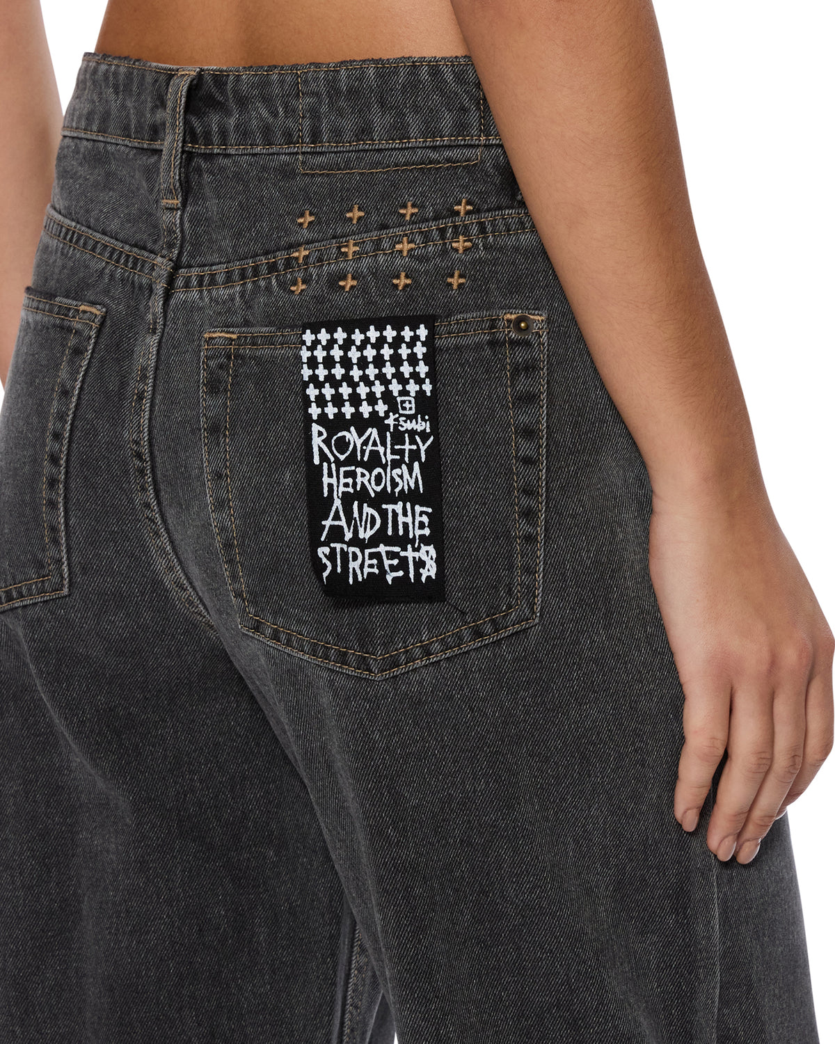 Womens Empire Jean Cinder Relaxed Straight Denim Jeans - Black