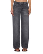Womens Empire Jean Glitch Grey Relaxed Straight Denim Jeans - Grey