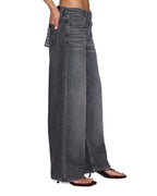 Womens Empire Jean Glitch Grey Relaxed Straight Denim Jeans - Grey