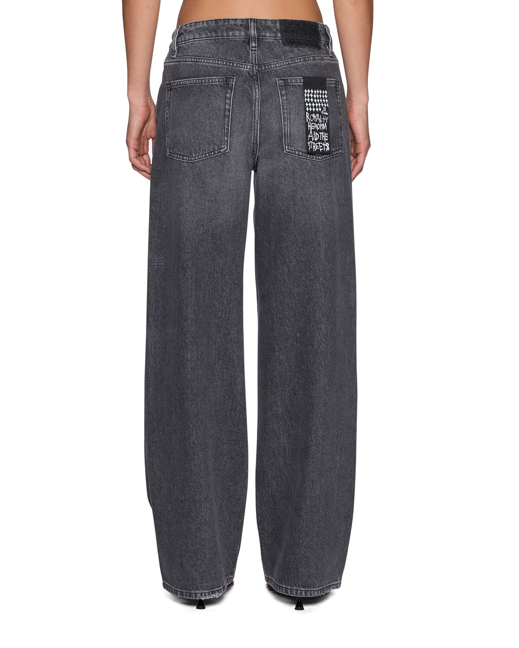 Womens Empire Jean Glitch Grey Relaxed Straight Denim Jeans - Grey