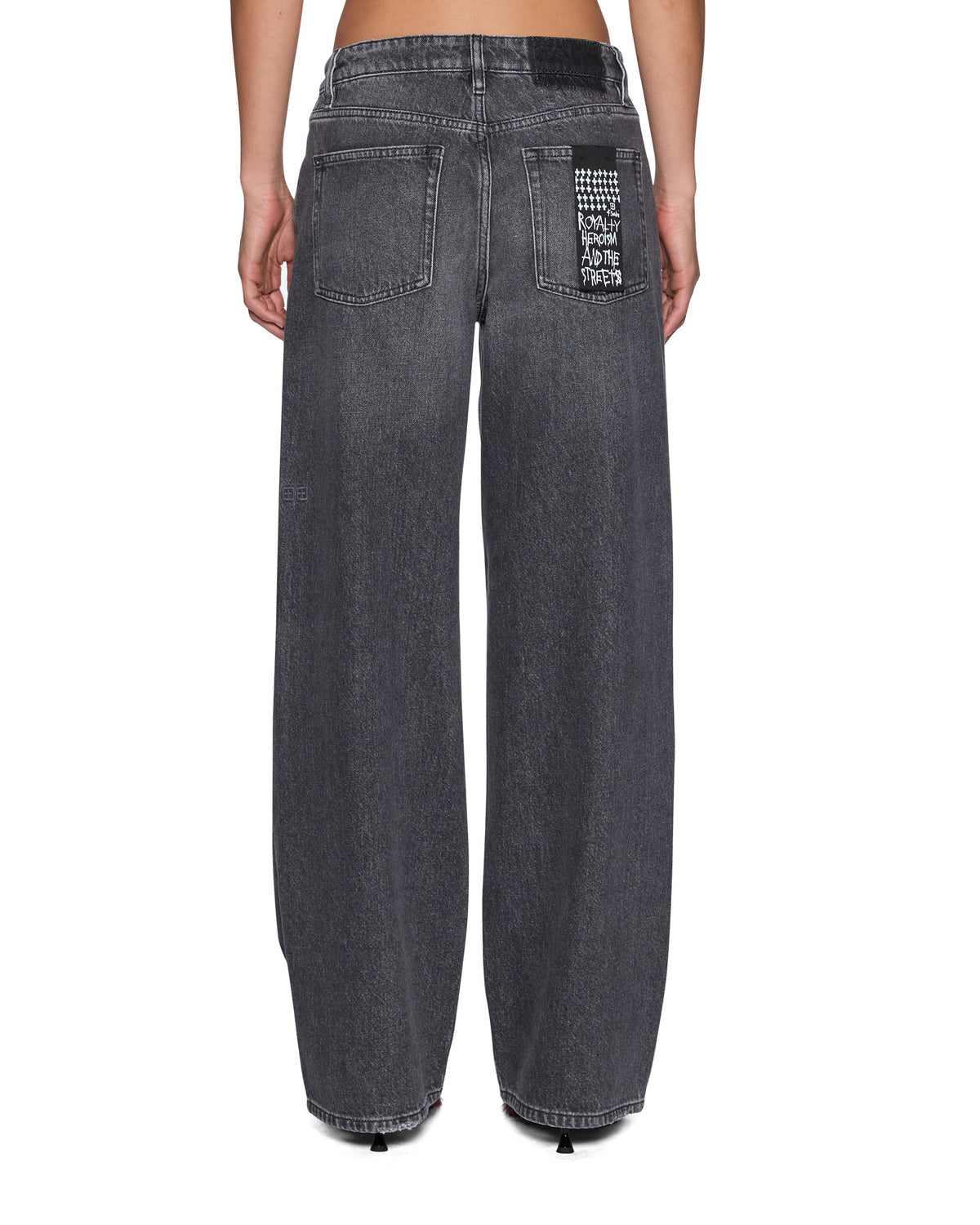 Womens Empire Jean Glitch Grey Relaxed Straight Denim Jeans - Grey