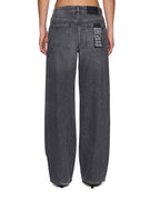 Womens Empire Jean Glitch Grey Relaxed Straight Denim Jeans - Grey