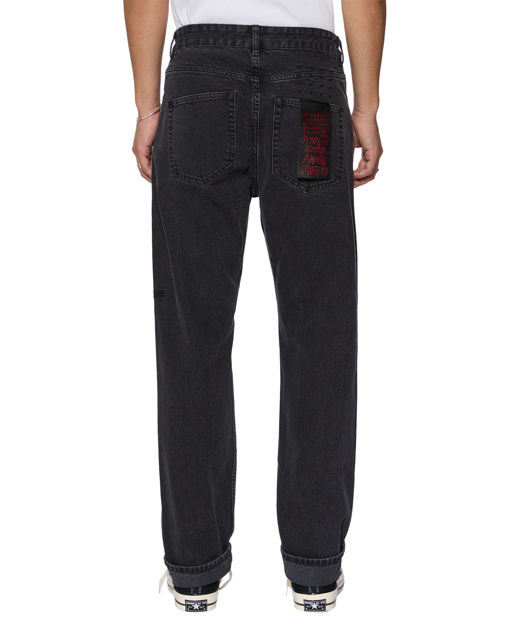 Mens Hazlow Selvedge Ny Black Straight Denim Jeans - Black