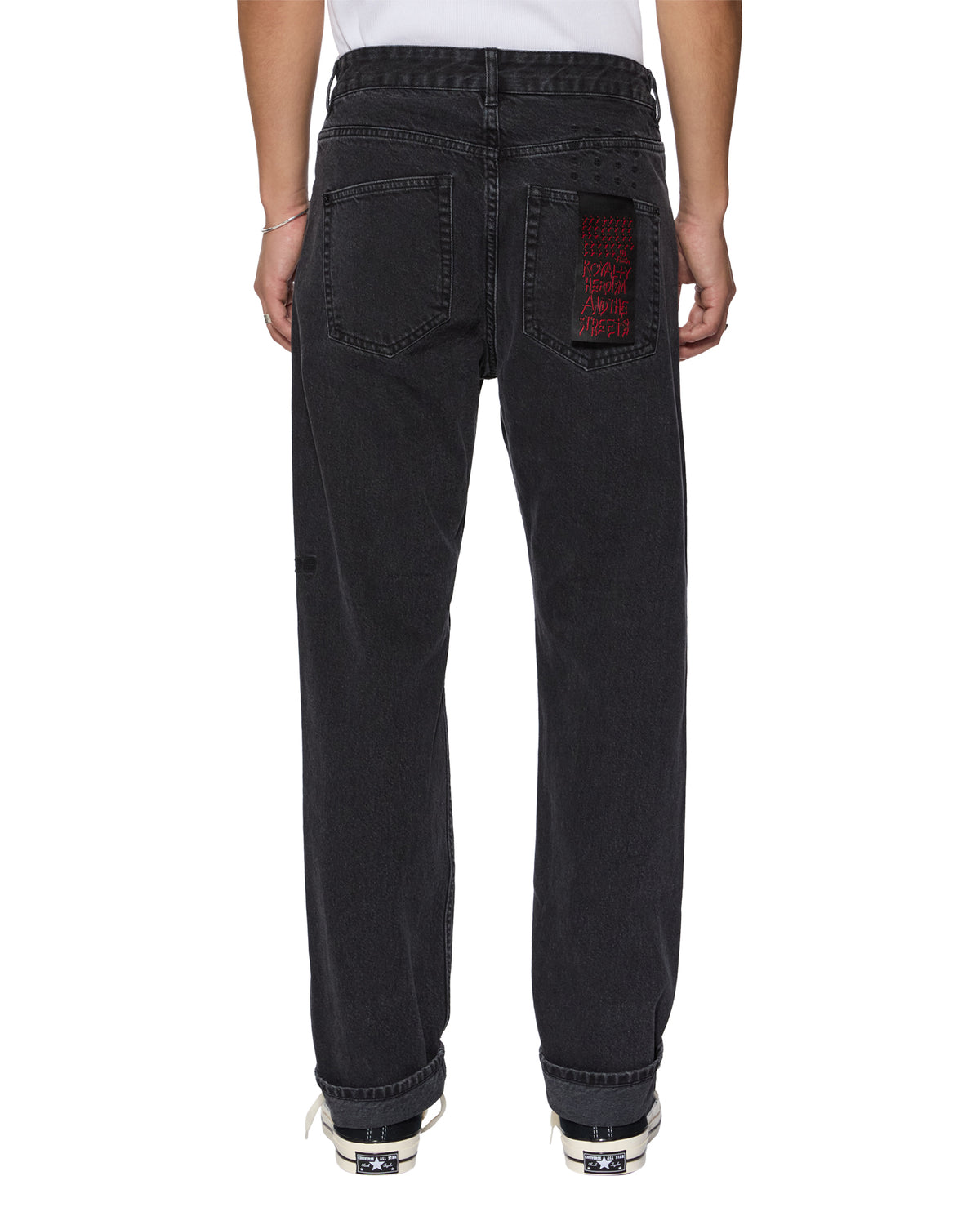 Mens Hazlow Selvedge Ny Black Straight Denim Jeans - Black