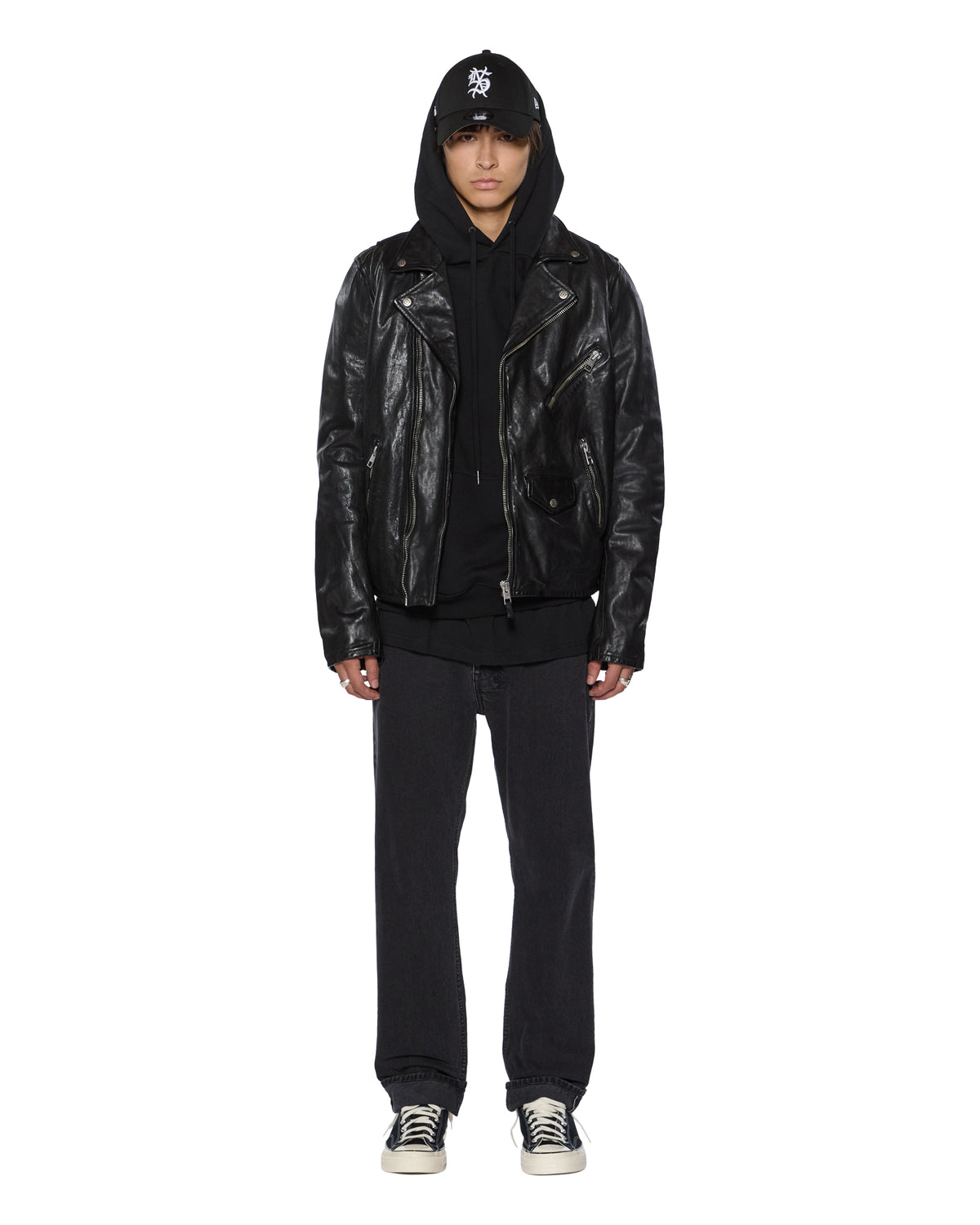 Mens Hazlow Selvedge Ny Black Straight Denim Jeans - Black
