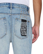 MENS HAZLOW SCATTER BLUE DENIM JEANS