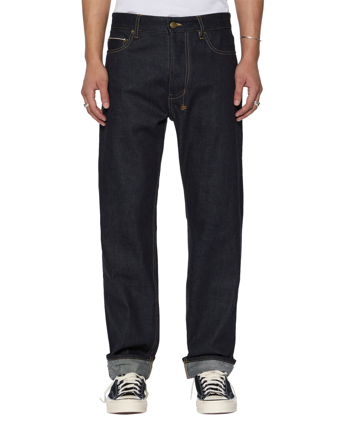 Mens Hazlow Selvedge Raw Straight Denim Jeans - Denim