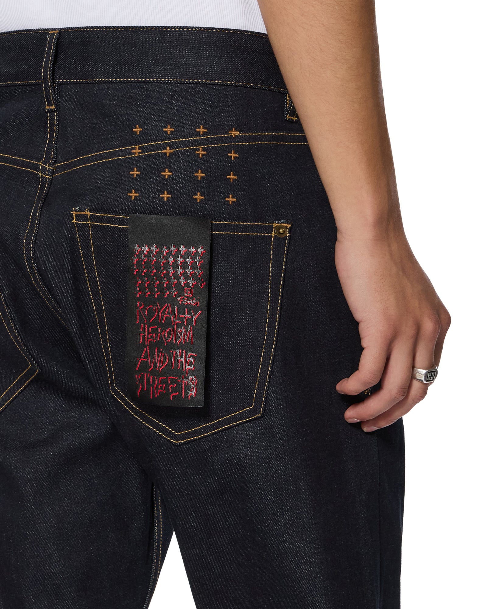 MENS HAZLOW SELVEDGE RAW STRAIGHT DENIM JEANS