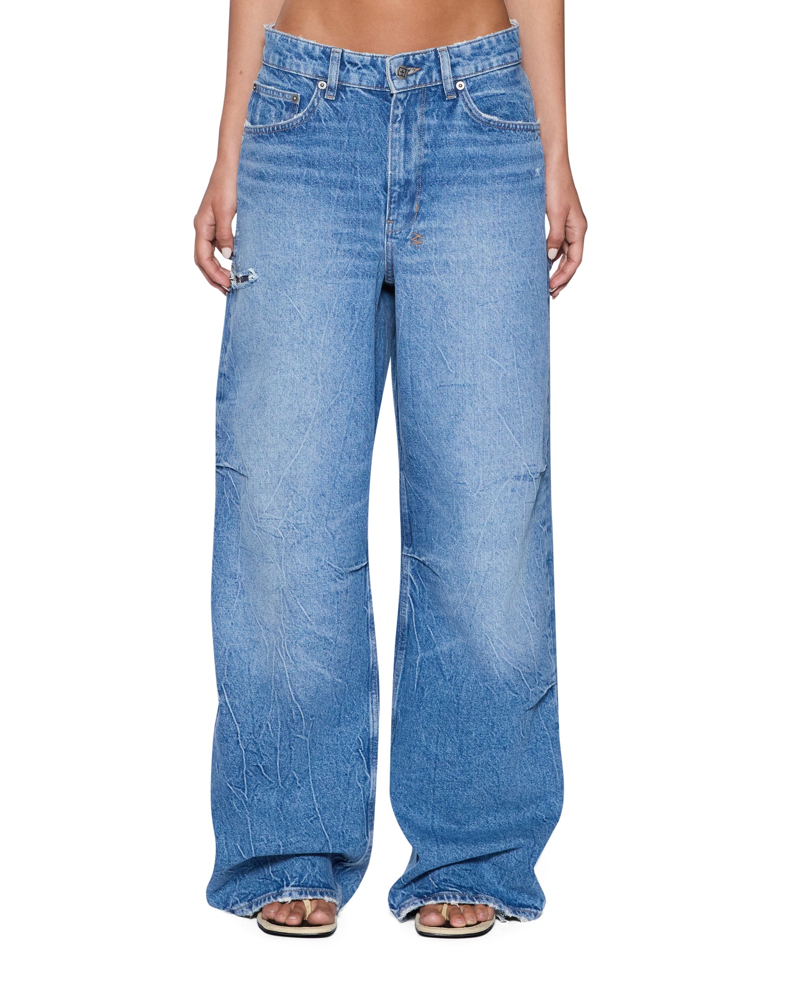 Womens Ksuper Jean Liberty Blue Flag Baggy Denim Jeans | Ksubi ++
