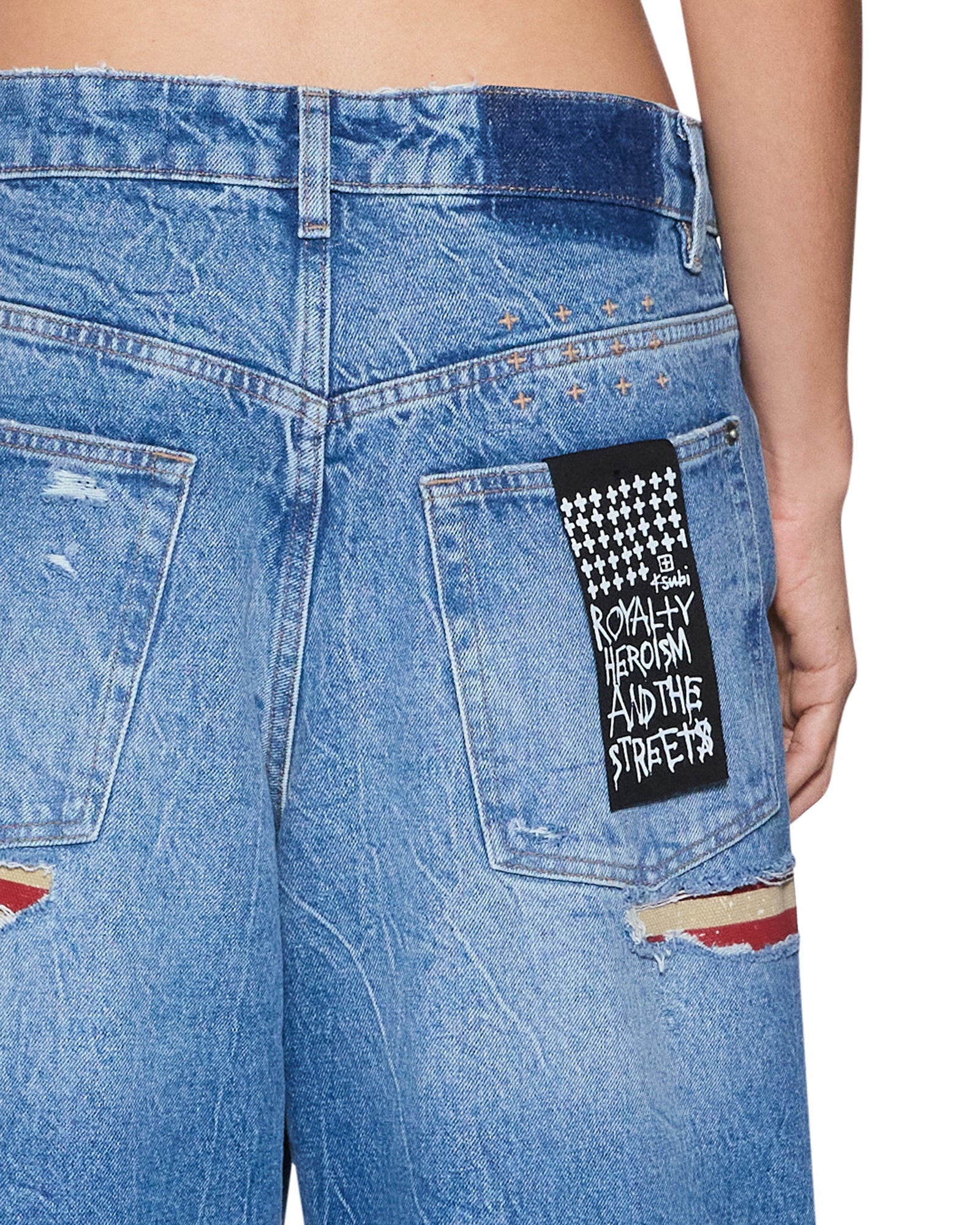 Womens Ksuper Jean Liberty Blue Flag Baggy Denim Jeans | Ksubi ++