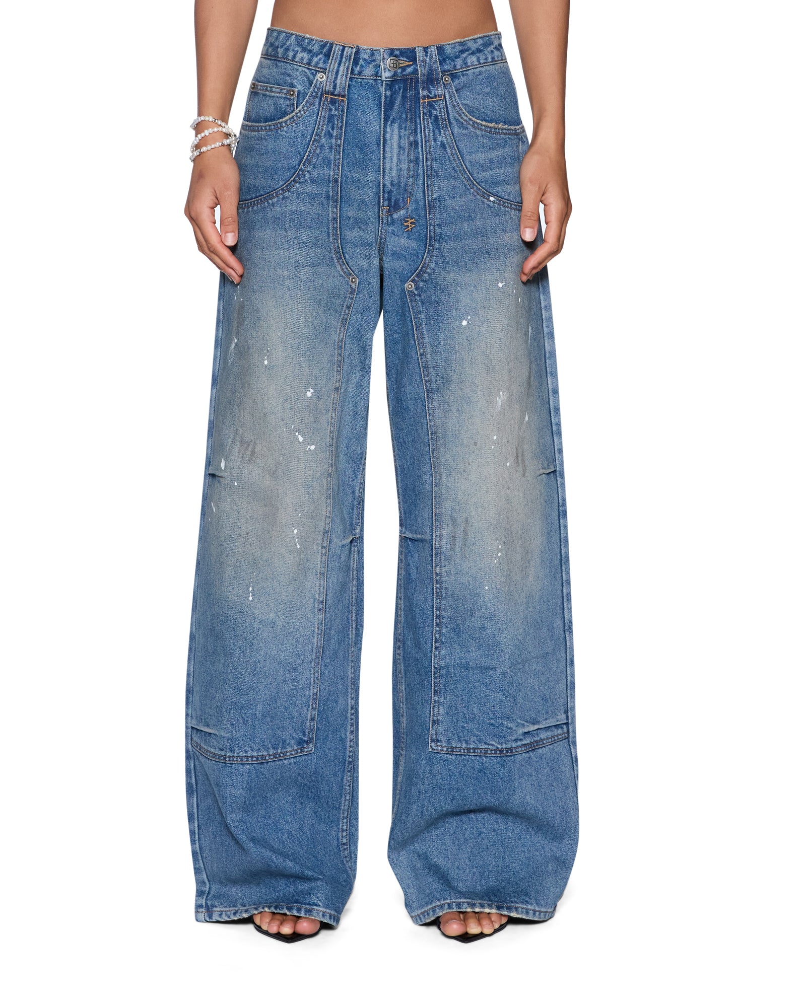 Womens Ksuper Jean Painter Blue Baggy Denim Jeans | Ksubi ++