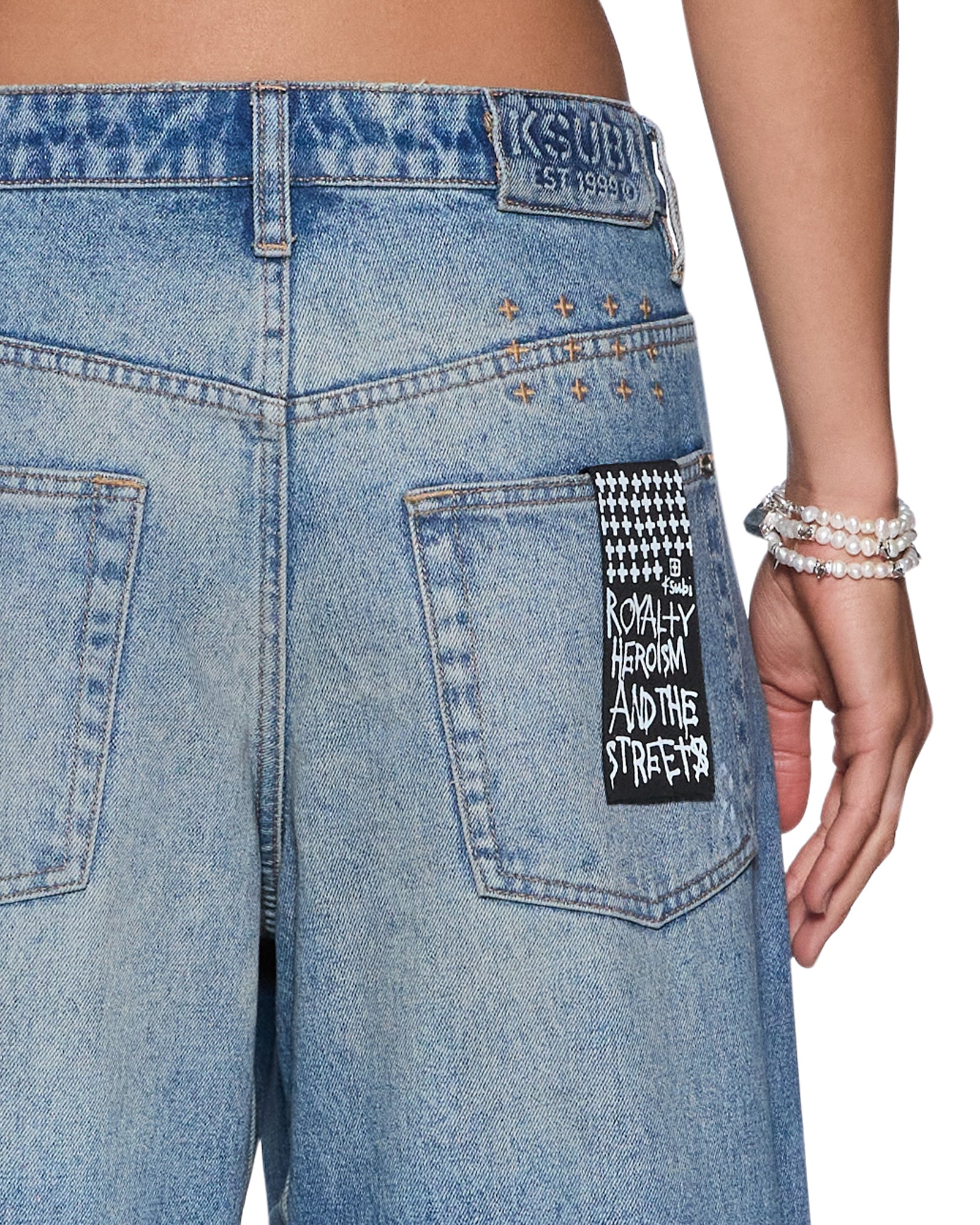 Womens Ksuper Jean Painter Blue Baggy Denim Jeans | Ksubi ++