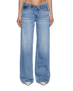 Womens Low Rider Flip Mercer Blue Relaxed Denim Jeans - Denim