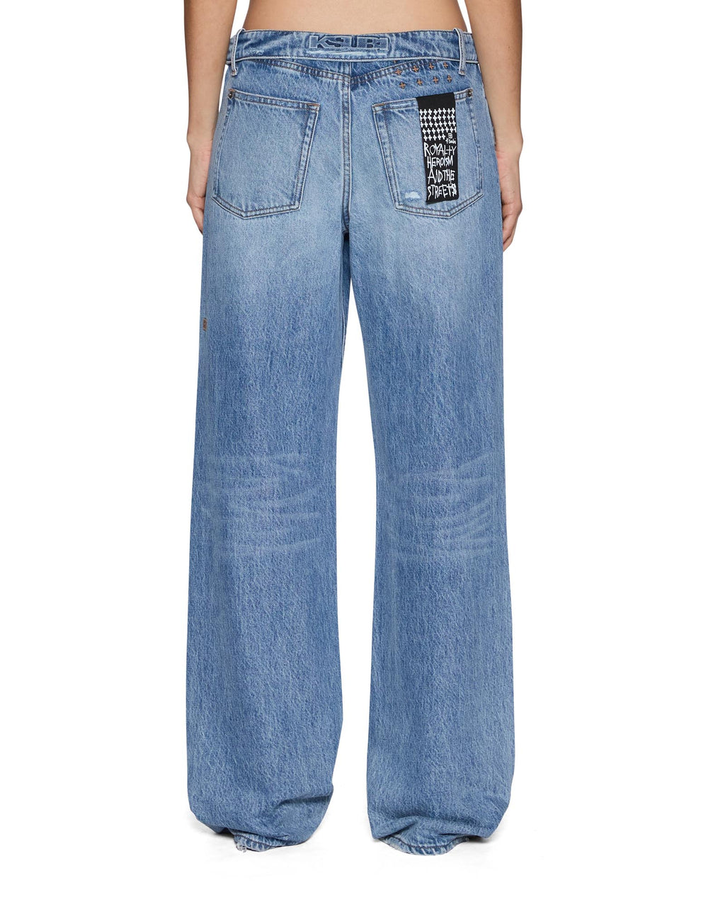Womens Low Rider Flip Mercer Blue Relaxed Denim Jeans - Denim