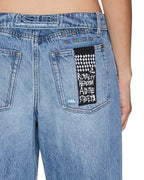 Womens Low Rider Flip Mercer Blue Relaxed Denim Jeans - Denim