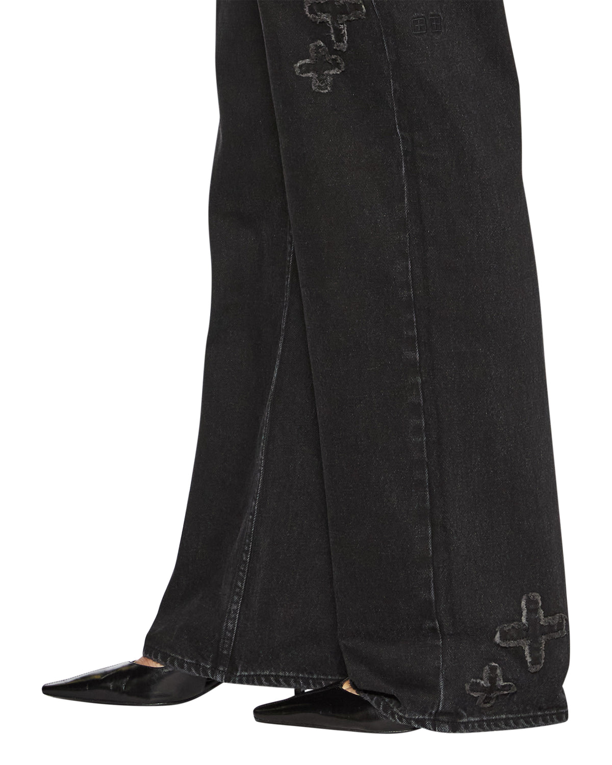 Womens Low Rider Noir Kraftwerk Baggy Denim Jeans - Black