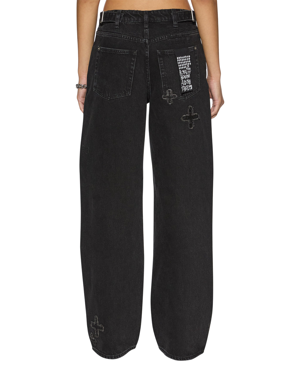 Womens Low Rider Noir Kraftwerk Baggy Denim Jeans - Black