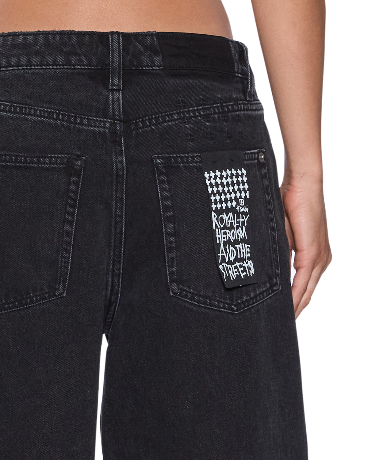 WOMENS LOW RIDER NOIR DENIM JEANS