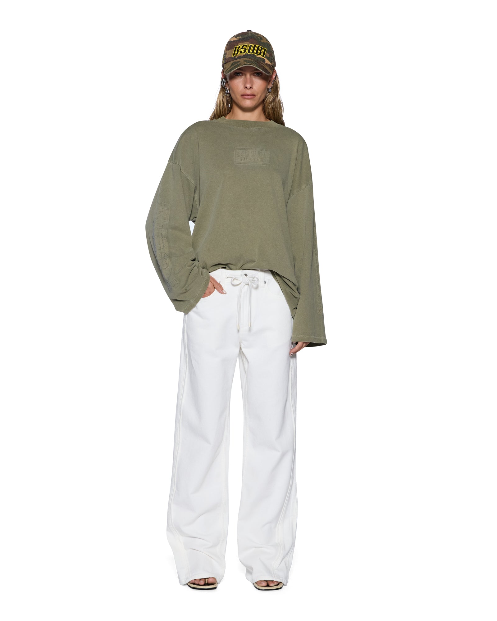 Womens Low Rider Trak Blanc Slim Denim Jeans | Ksubi ++