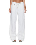 Womens Low Rider Trak Blanc Slim Denim Jeans - White