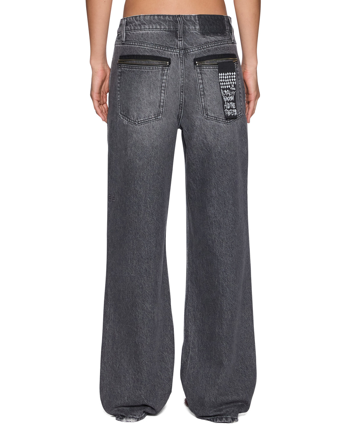 Womens Low Rider Glitch Grey Relaxed Denim Jeans - Grey