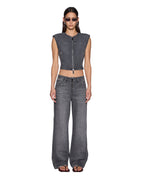 Womens Low Rider Glitch Grey Relaxed Denim Jeans - Grey