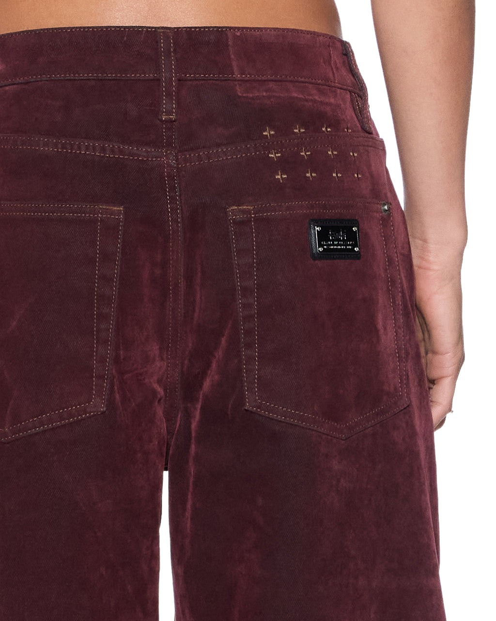 Womens Low Rider Jean Merlot Relaxed Denim Jeans - Burgundy