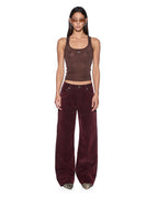 Womens Low Rider Jean Merlot Relaxed Denim Jeans - Burgundy