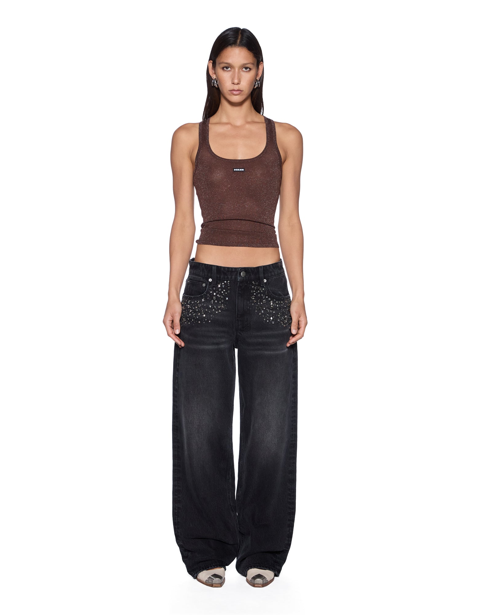 Womens Low Rider Opium Krystal Relaxed Denim Jeans | Ksubi ++