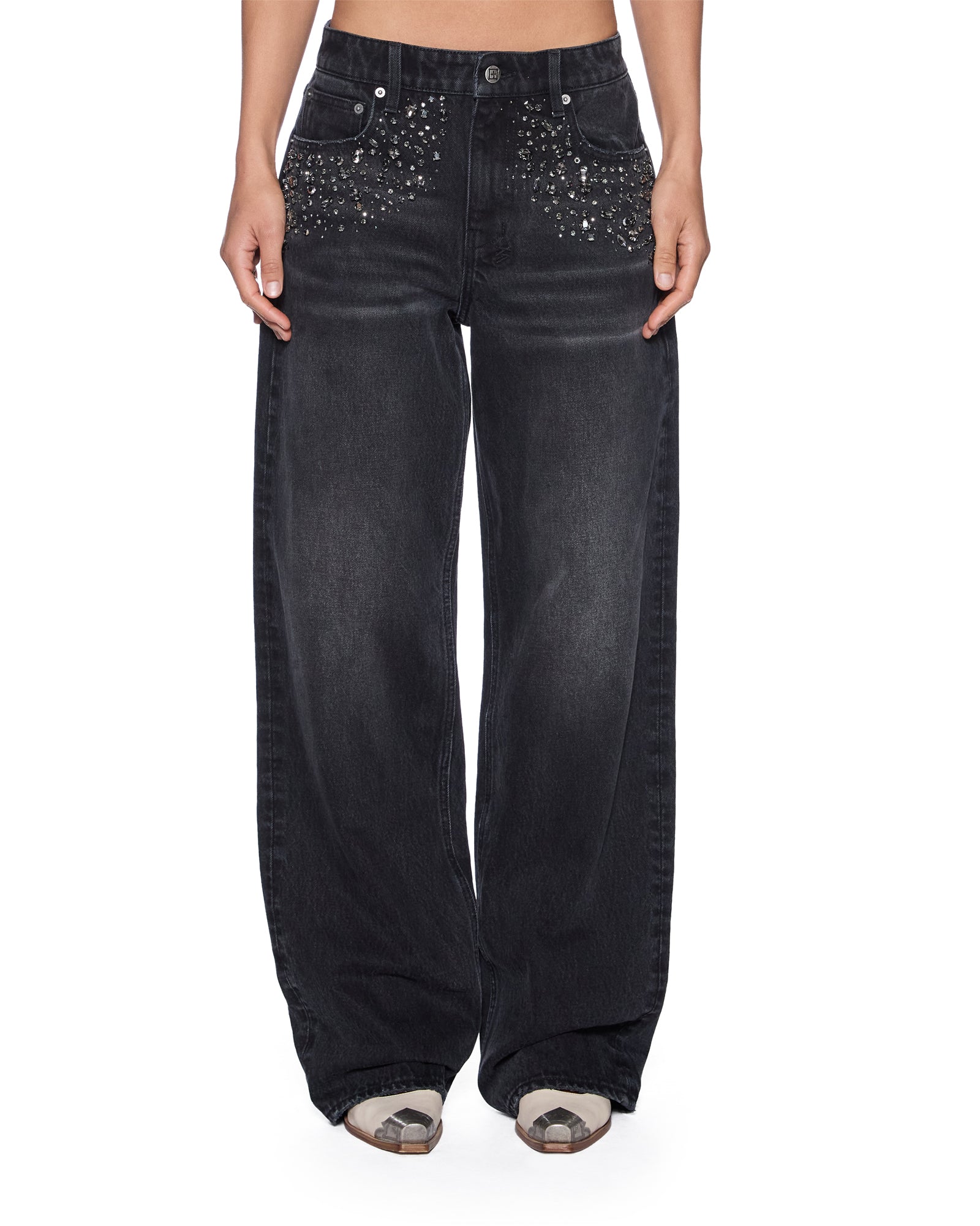 ビリヤード  キュー  マキシム Womens Low Rider Opium Krystal Relaxed Denim Jeans | Ksubi ++