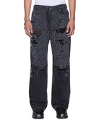 MENS MAXX ASHER BLACK TRASHED DENIM JEANS