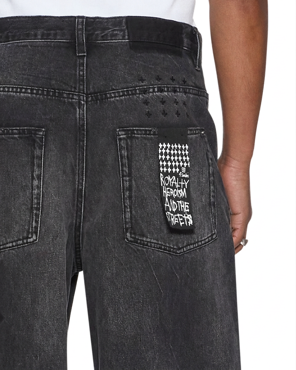 パンツ archive Diesel patchwork black denim 30 Mens Maxx Blakk Metal Kraftwerk Relaxed Denim Jeans | Ksubi ++