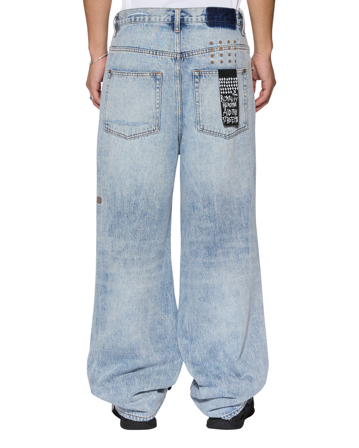 Mens Maxx Bunker Blue Trashed Baggy Denim Jeans - Denim