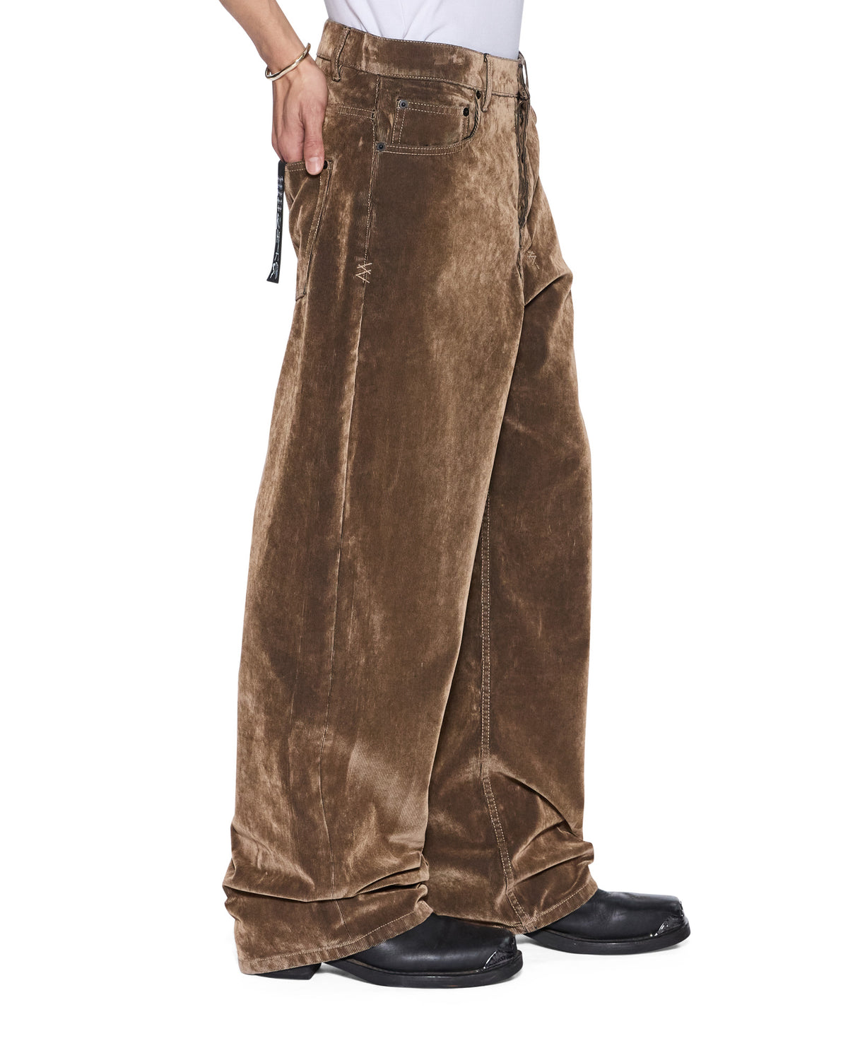 Mens Maxx Flocked Tobacco Relaxed Pants - Brown