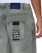 Mens Maxx Greaser Baggy Denim Jeans - Denim