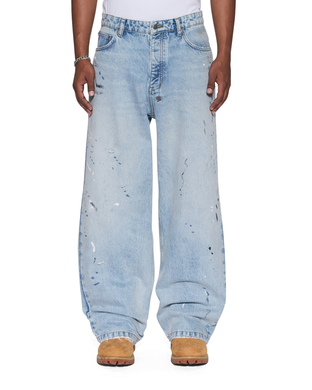 Mens Maxx Kristal Painted Relaxed Denim Jeans - Denim