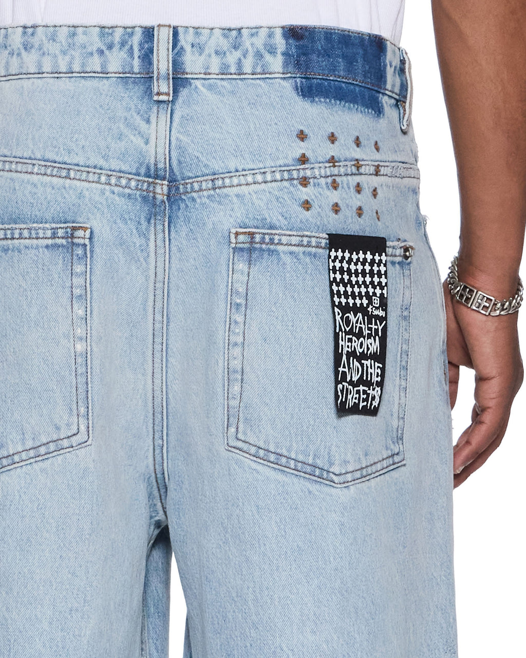 Mens Maxx Kristal Painted Relaxed Denim Jeans - Denim