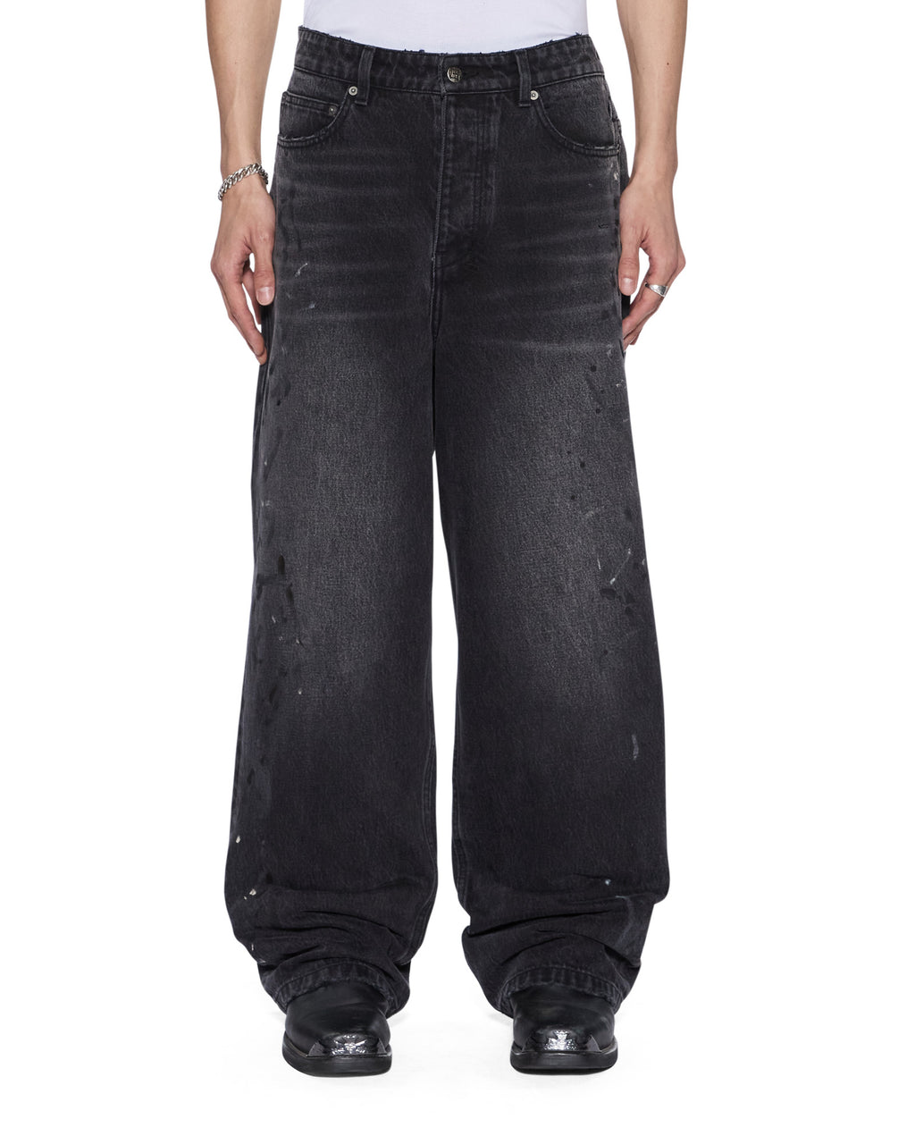 Mens Maxx Onyx Painted Relaxed Denim Jeans - Grey