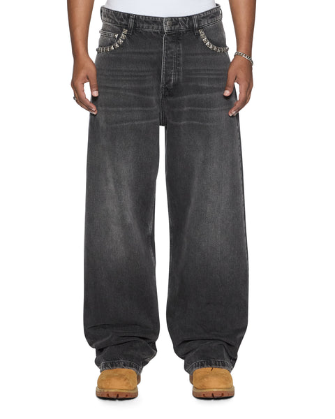 Mens Maxx Onyx Stud Relaxed Denim Jeans | Ksubi ++
