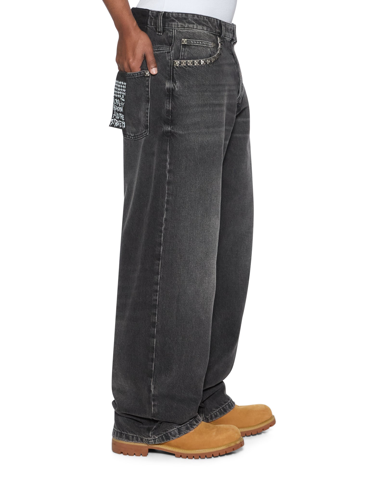 Mens Maxx Onyx Stud Relaxed Denim Jeans | Ksubi ++