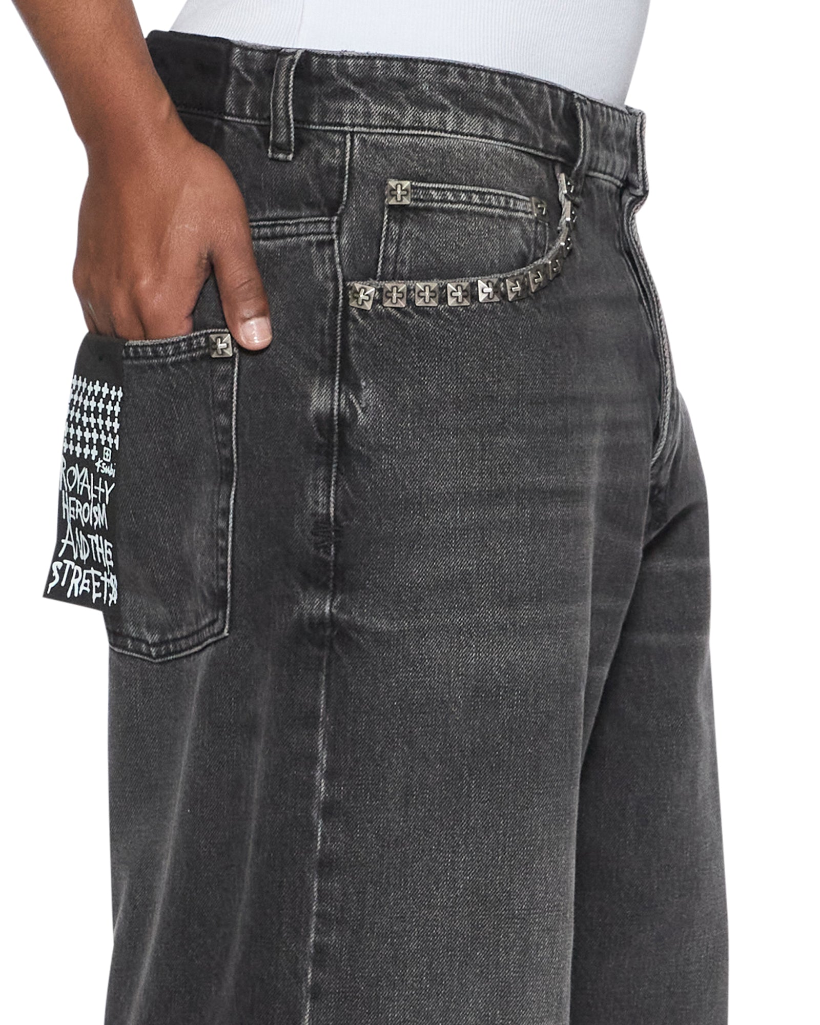 Mens Maxx Onyx Stud Relaxed Denim Jeans | Ksubi ++