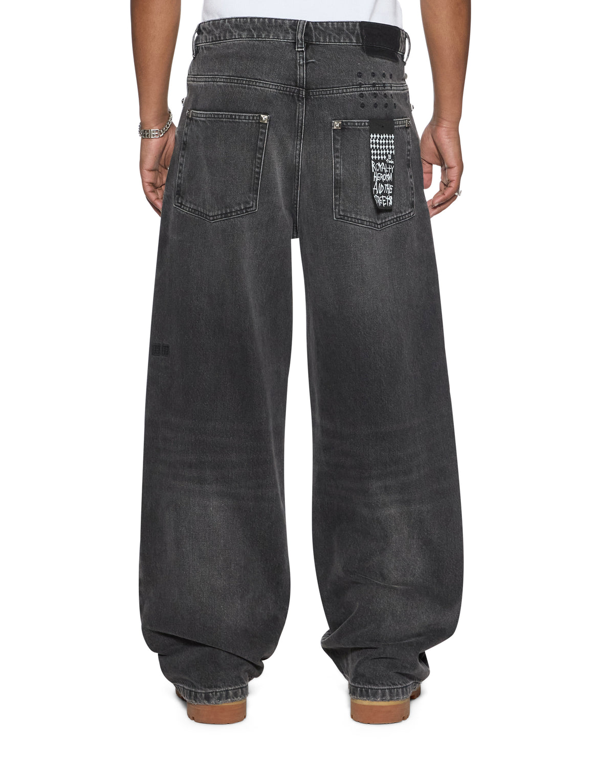 Mens Maxx Onyx Stud Relaxed Denim Jeans - Black