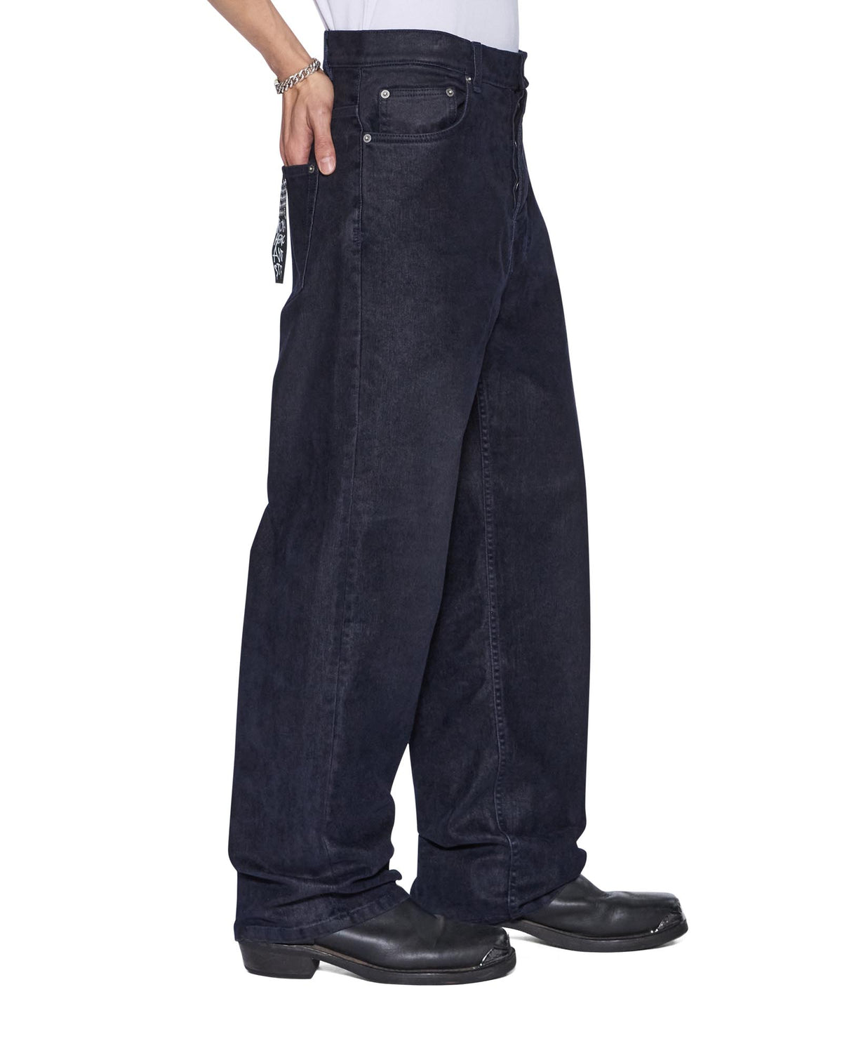Mens Maxx Petrified Flock Relaxed Denim Jeans - Navy