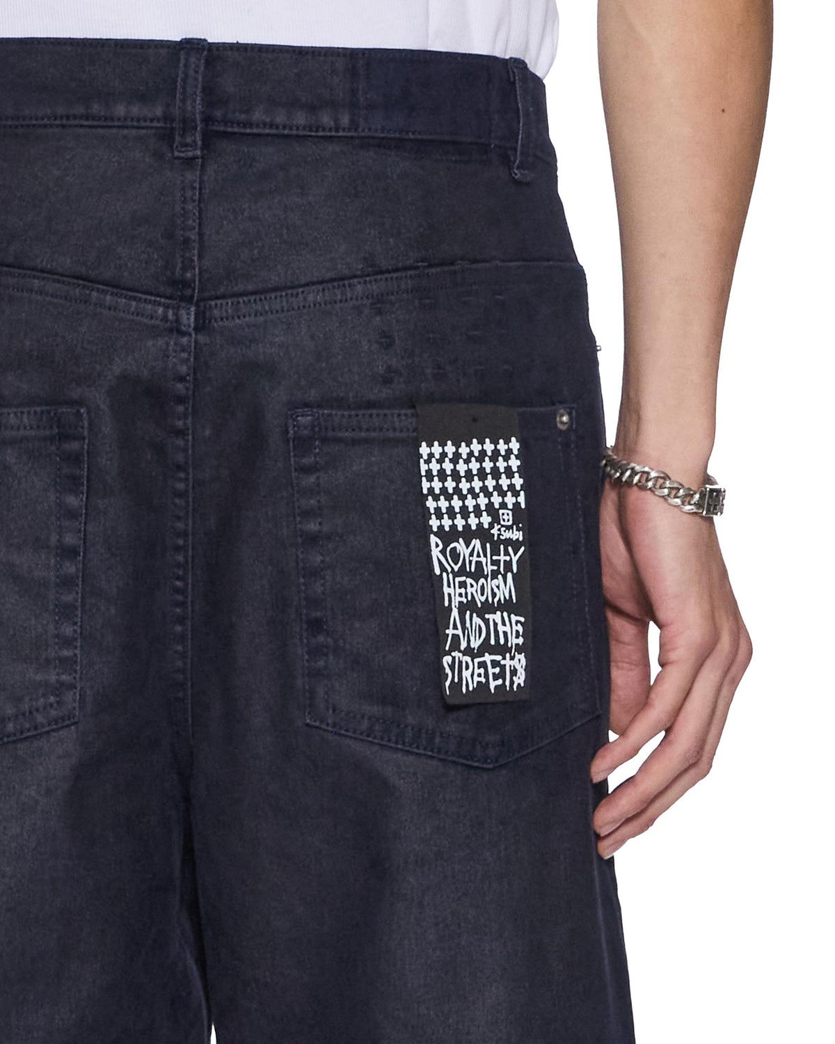 Mens Maxx Petrified Flock Relaxed Denim Jeans - Navy