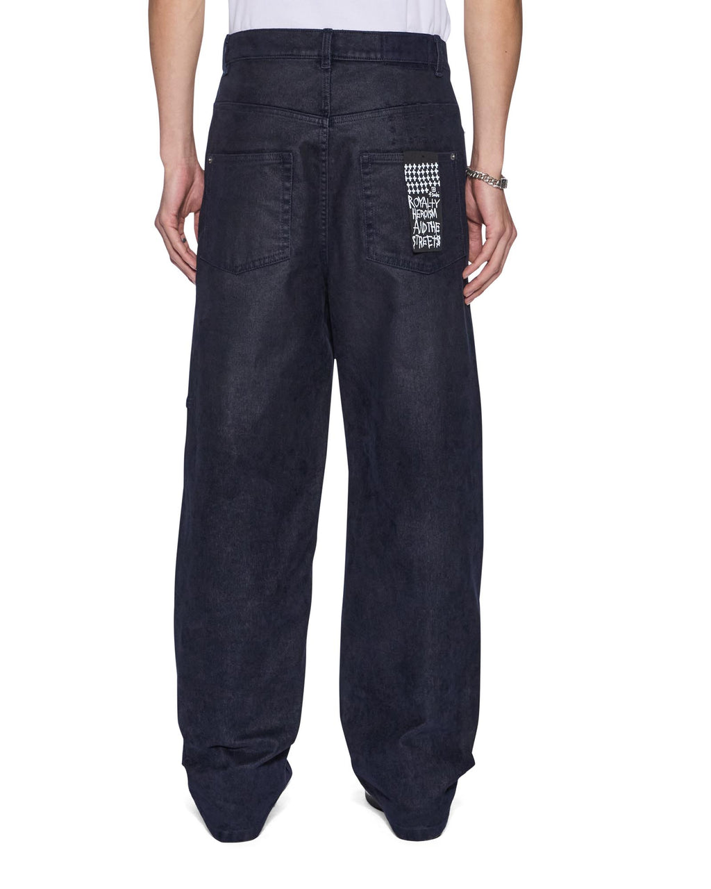 Mens Maxx Petrified Flock Relaxed Denim Jeans - Navy