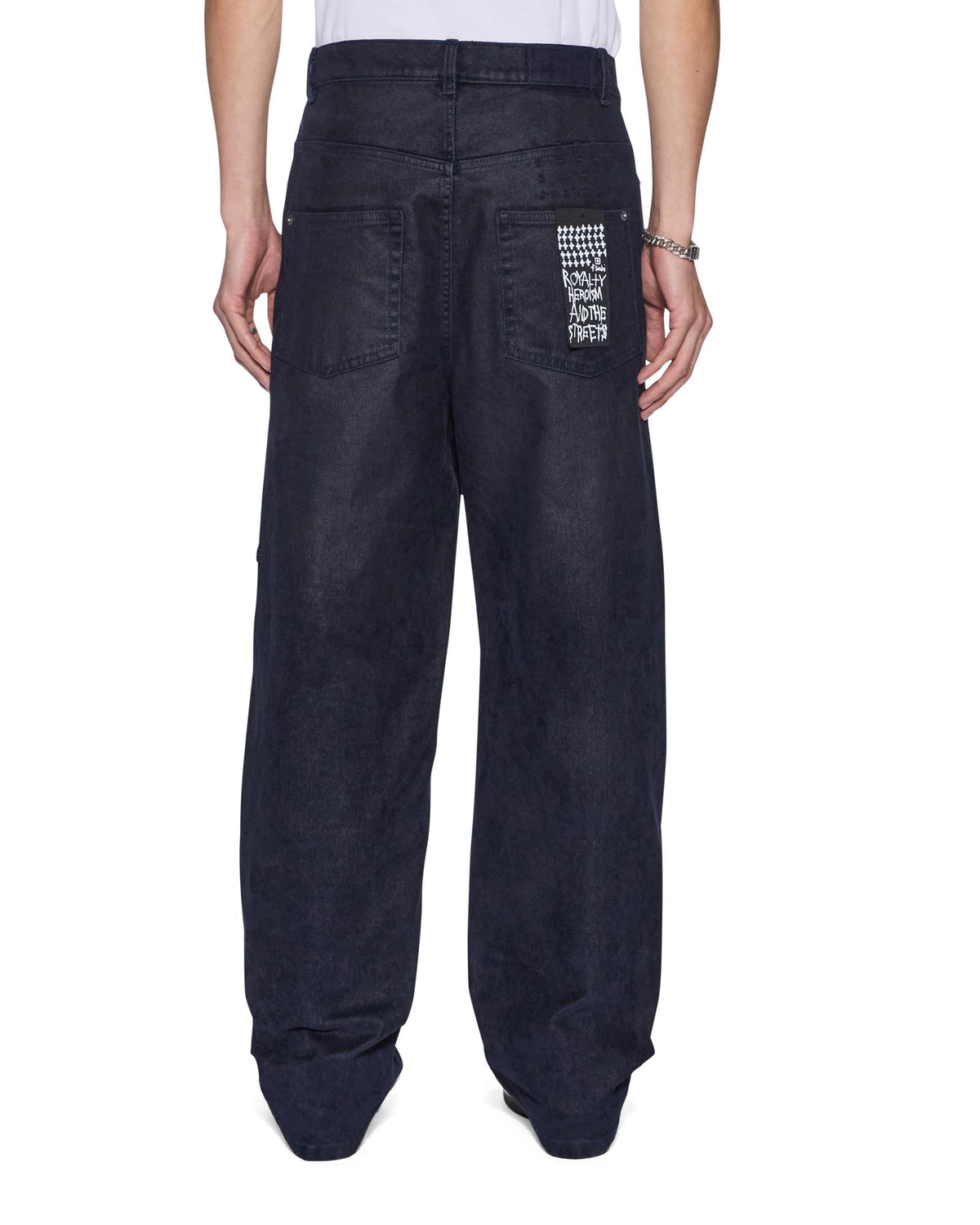 Mens Maxx Petrified Flock Relaxed Denim Jeans - Navy