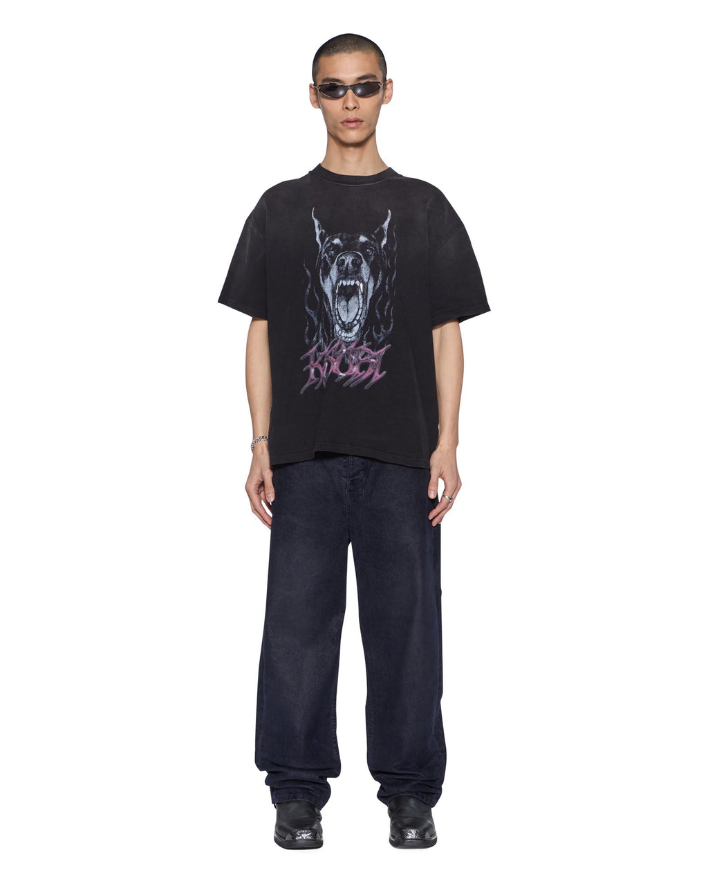 Mens Maxx Petrified Flock Relaxed Denim Jeans - Navy