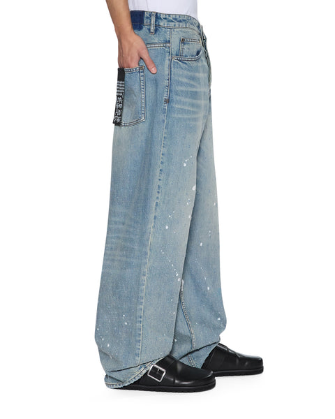 Mens Maxx Scatter Blue Baggy Denim Jeans | Ksubi ++