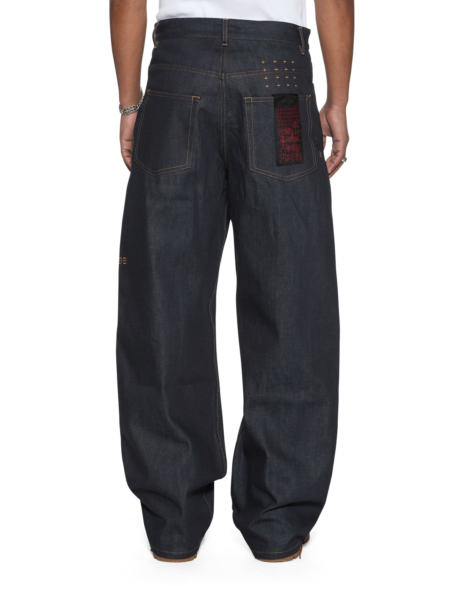 Mens Maxx Selvedge Raw Blue Baggy Denim Jeans | Ksubi ++